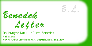 benedek lefler business card